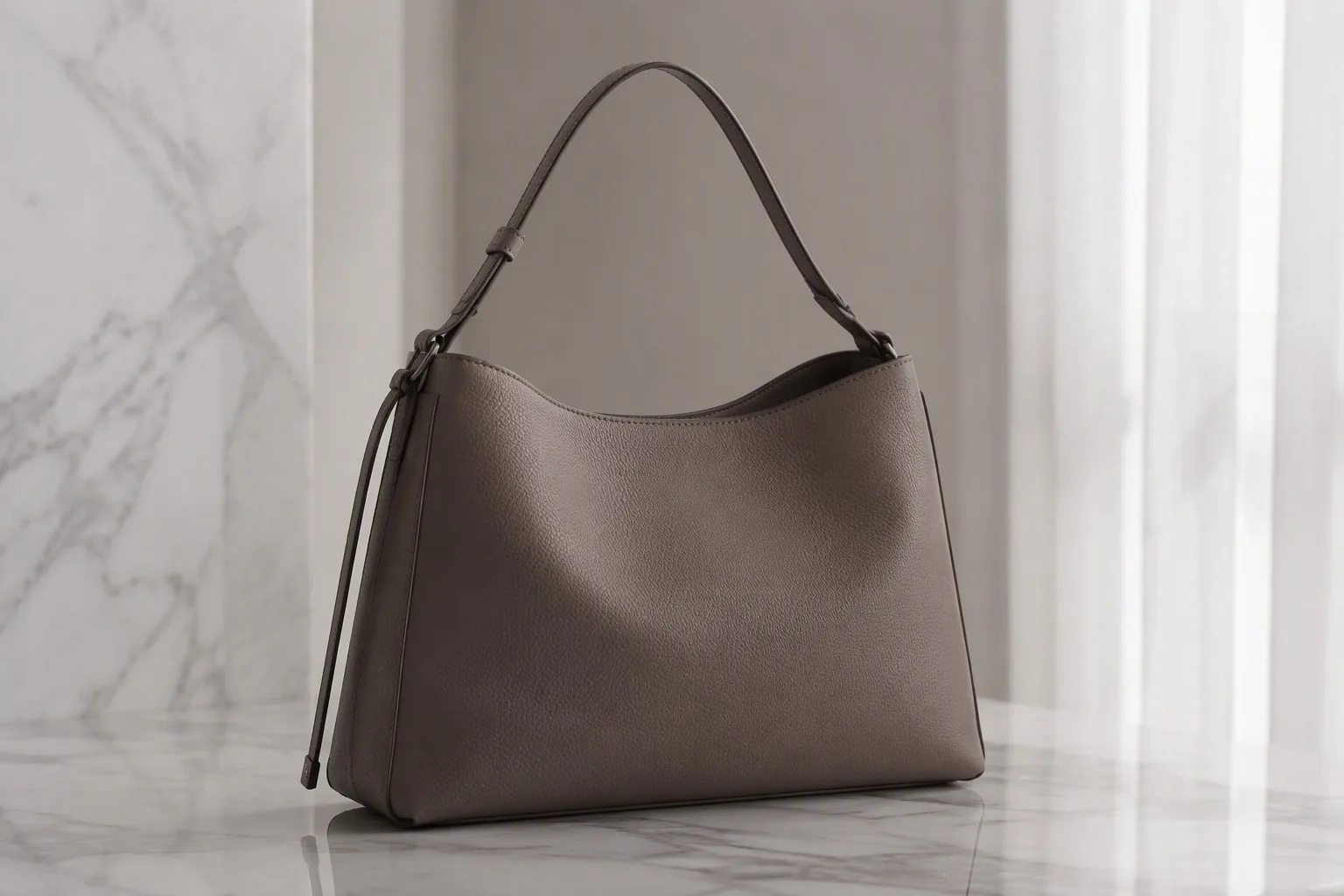 A modern handbag made of premium microfiber leather