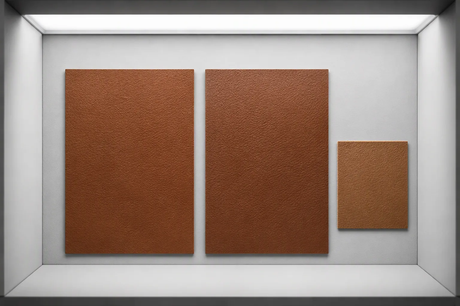 Colour assessment of leather panels under a controlled light box